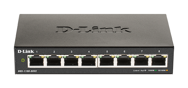 D-Link DGS-1100-08PV2 8-Port PoE Gb Smart Managed Switch